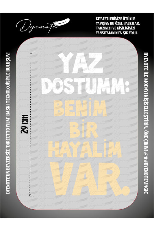Yaz Dostum DTF Transfer Kağıdı A4 - Ütüyle Yapıştır