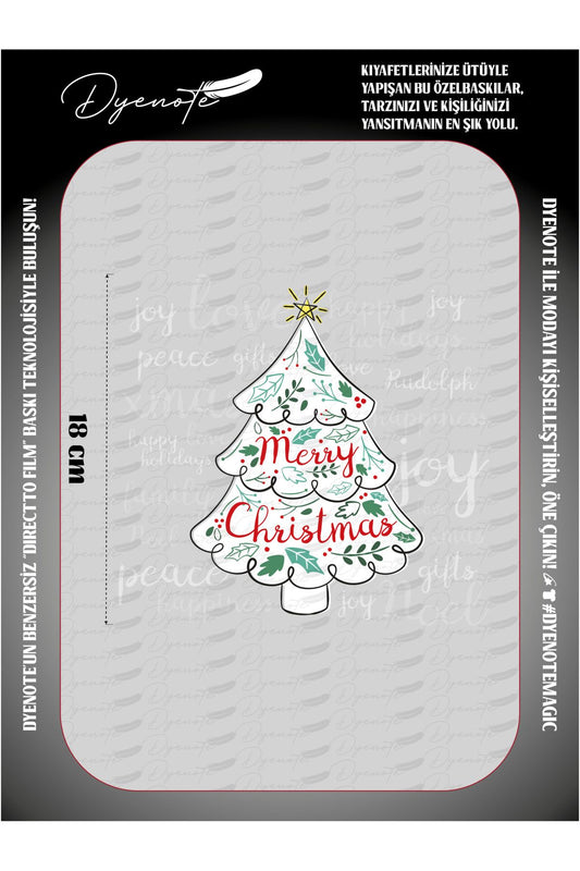 Yılbaşı Merry Christmas 5 DTF Transfer Kağıdı A4 - Ütüyle Yapıştır