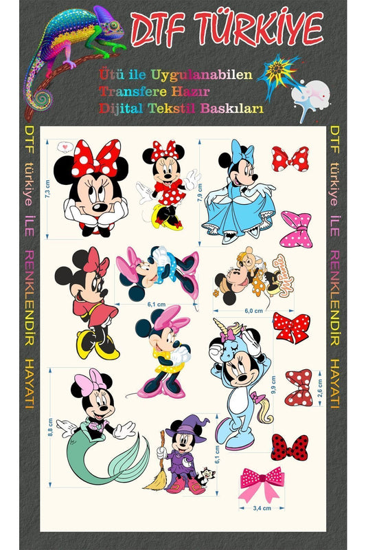 Minnie Mouse 1 DTF Transfer Kağıdı A4 - Ütüyle Yapıştır - Dyenote