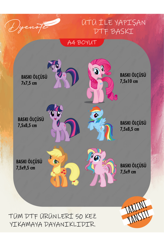 My Little Pony 2 DTF Transfer Kağıdı A4 - Ütüyle Yapıştır