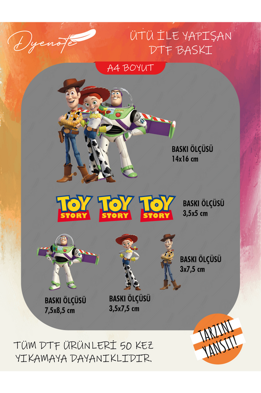 Toy Story 1 DTF Transfer Kağıdı A4 - Ütüyle Yapıştır