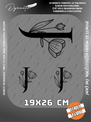 J Monogram Siyah Harf Seti - Ütüyle Yapıştır - 19x26 CM