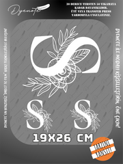 S Monogram Beyaz Harf Seti - Ütüyle Yapıştır - 19x26 CM