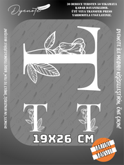 T Monogram Beyaz Harf Seti - Ütüyle Yapıştır - 19x26 CM
