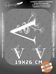 V Monogram Beyaz Harf Seti - Ütüyle Yapıştır - 19x26 CM