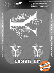 Y Monogram Beyaz Harf Seti - Ütüyle Yapıştır - 19x26 CM