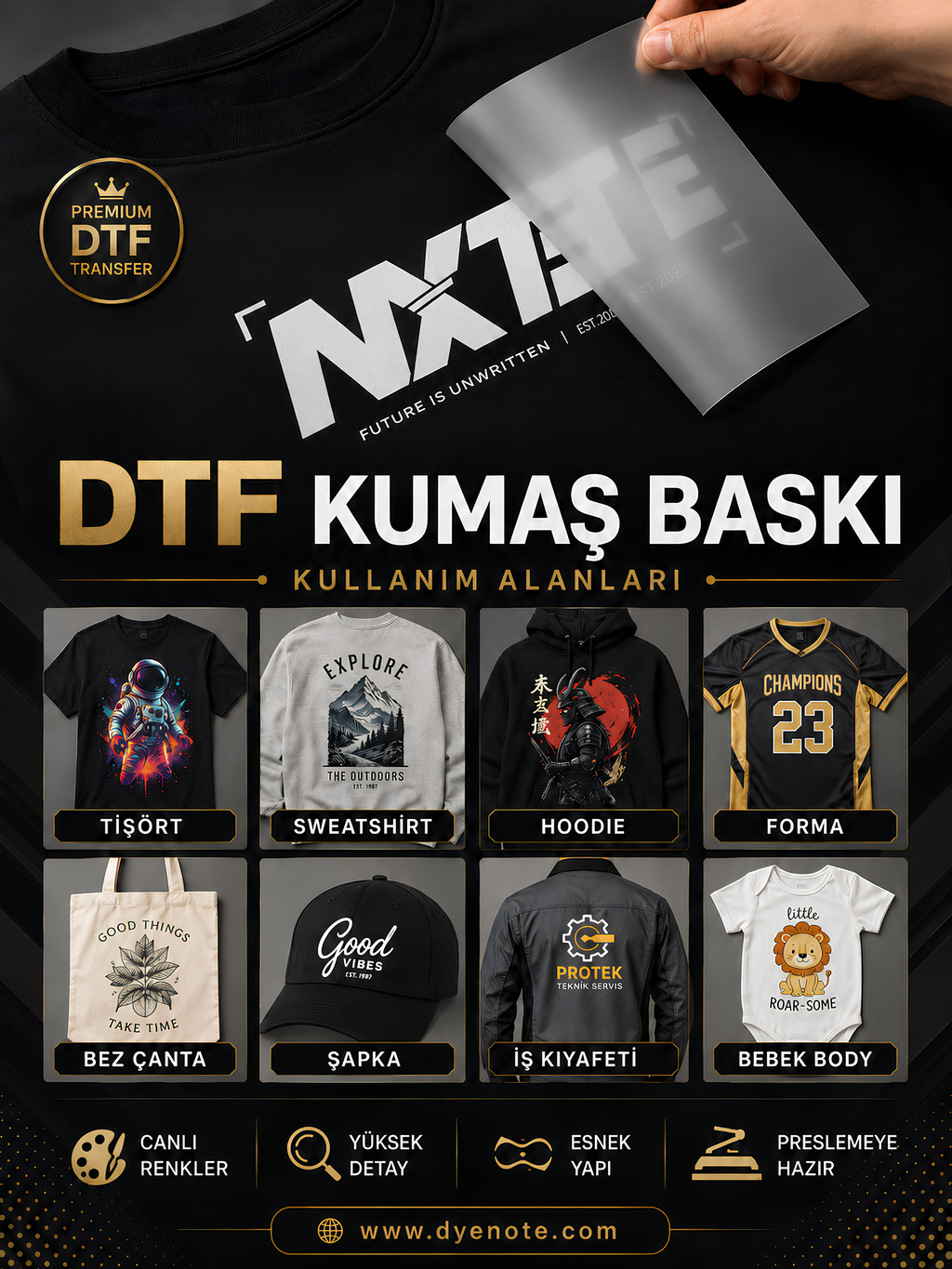 Metrelik DTF Baskı | Hazır Dosya ile DTF Transfer