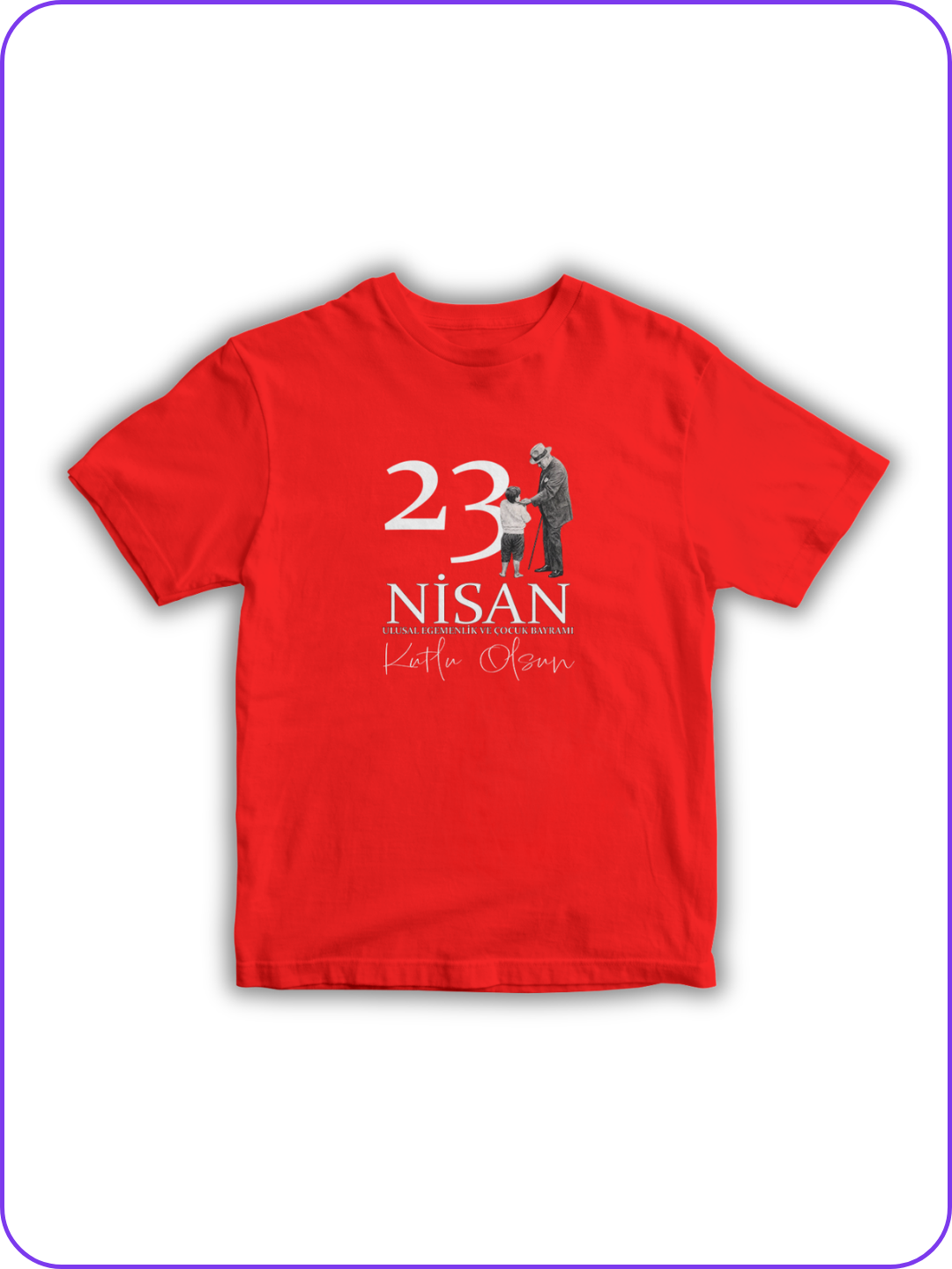 23 Nisan Temalı Kırmızı Çocuk Tişört