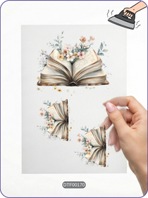 Çiçek Kitap Vintage DTF Transfer Kağıdı A4 - Ütüyle Yapıştır