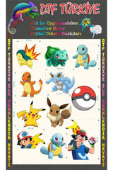 Pokemon DTF Transfer Kağıdı A4 - Ütüyle Yapıştır