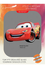 Şimşek McQueen 1 DTF Transfer Kağıdı A4 - Ütüyle Yapıştır