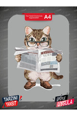 Kedi 12 DTF Transfer Kağıdı A4 - Ütüyle Yapıştır - Dyenote