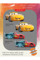 Şimşek McQueen 3 DTF Transfer Kağıdı A4 - Ütüyle Yapıştır