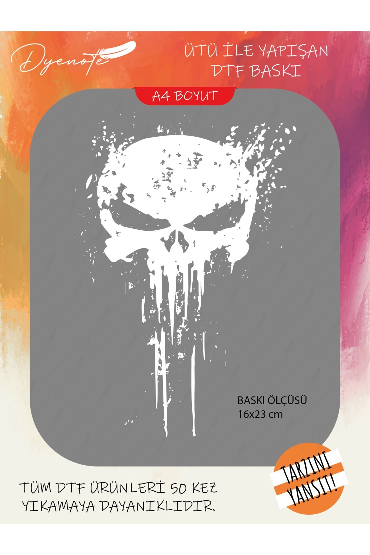 Punisher DTF Transfer Kağıdı A4 - Ütüyle Yapıştır