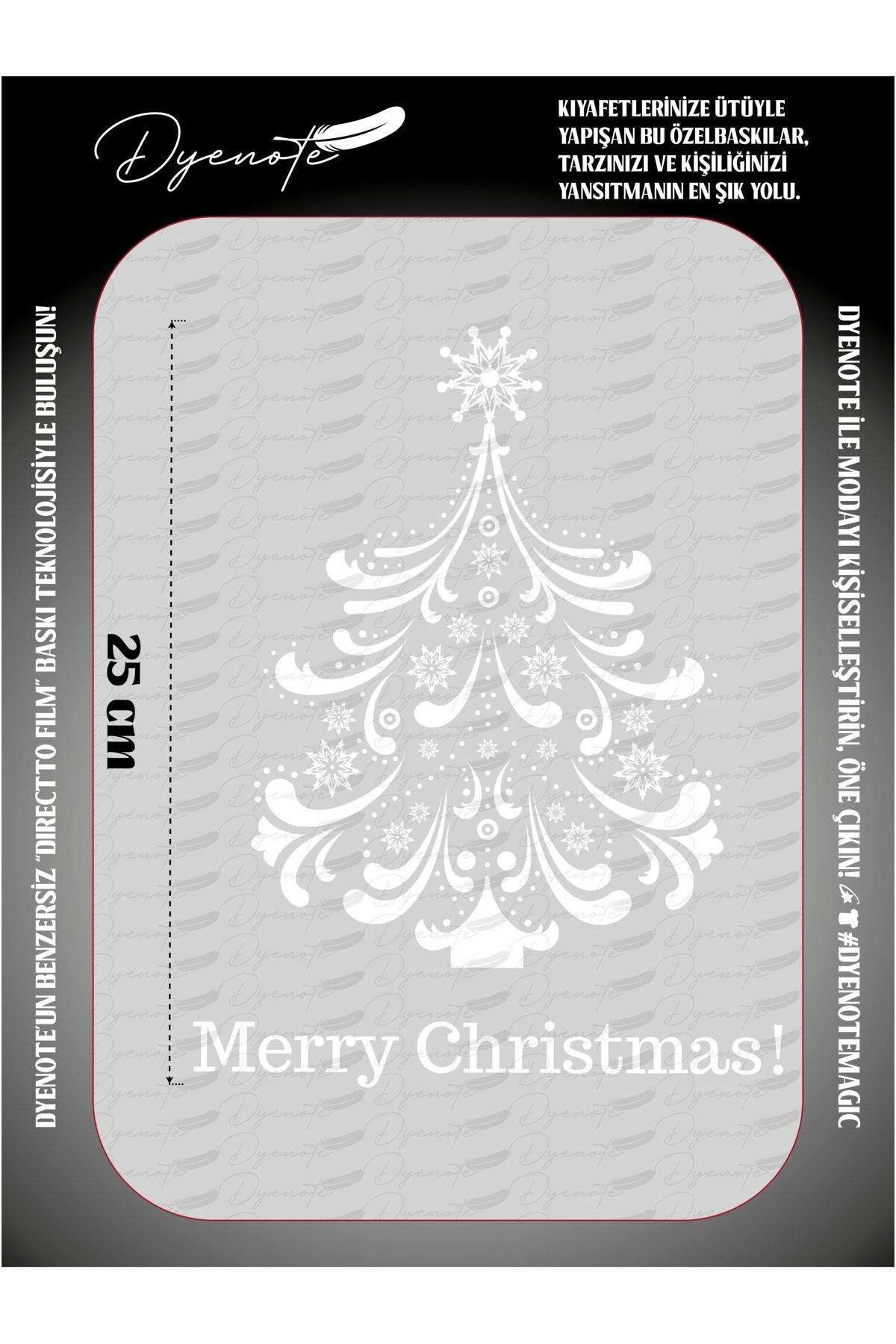 Yılbaşı Merry Christmas 2 DTF Transfer Kağıdı A4 - Ütüyle Yapıştır