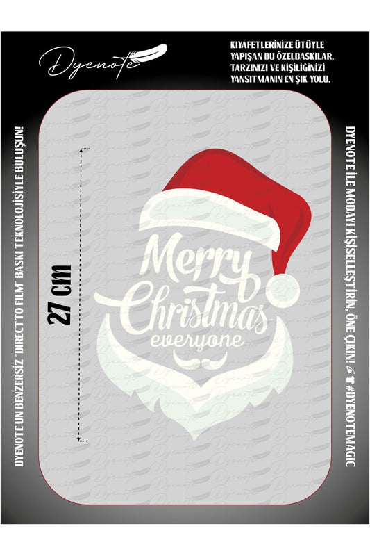 Yılbaşı Merry Christmas 15 DTF Transfer Kağıdı A4 - Ütüyle Yapıştır