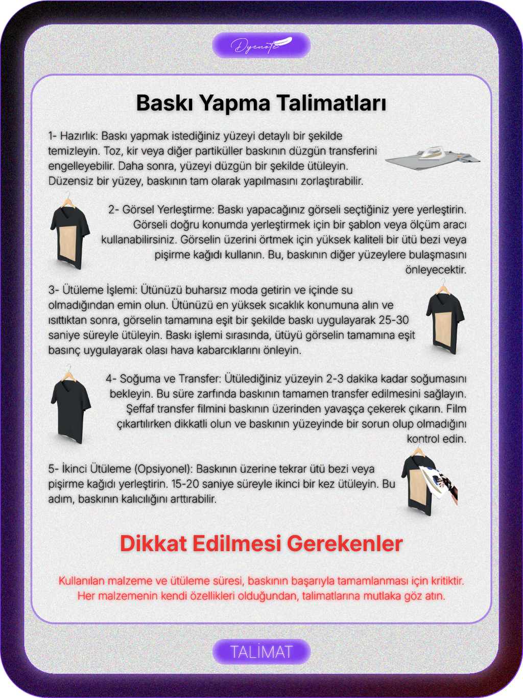 Kelebek 4 DTF Transfer Kağıdı A4 - Ütüyle Yapıştır - Dyenote