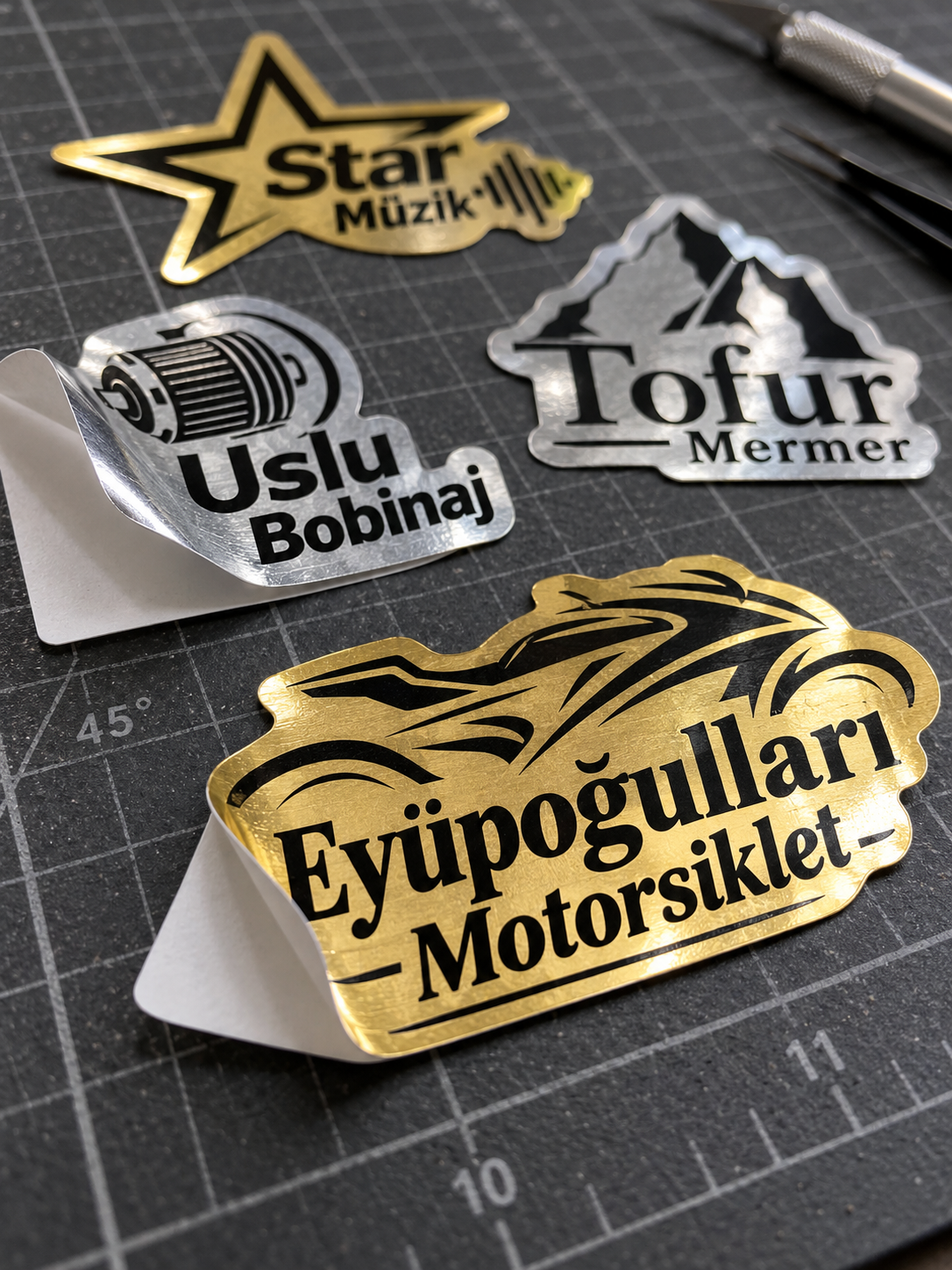 Altın / Gümüş Folyo Baskes Etiket – Kişiye Özel Metalik Sticker