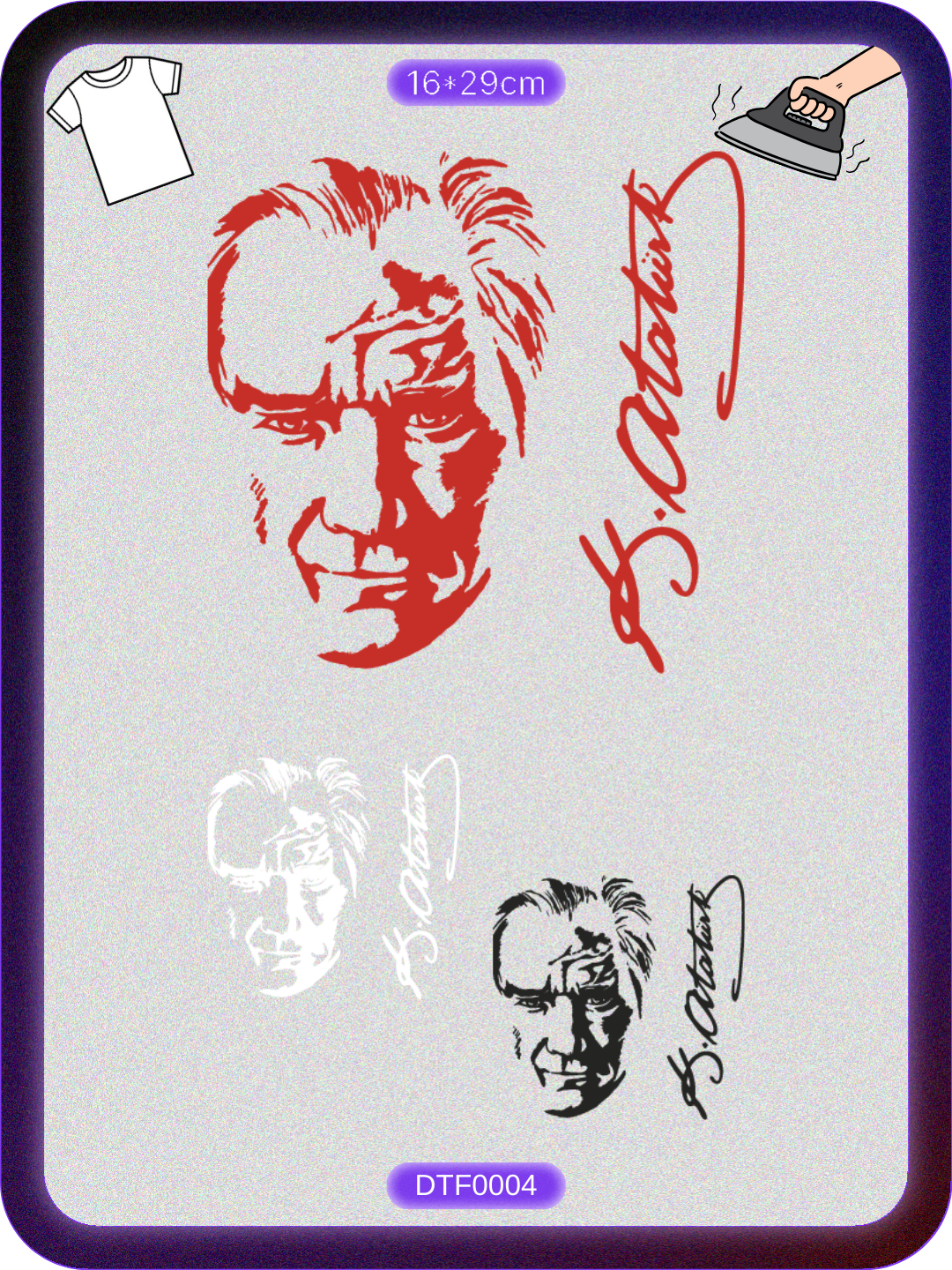 Atatürk 1 DTF Transfer Kağıdı A4 - Ütüyle Yapıştır Ürün ana görseli