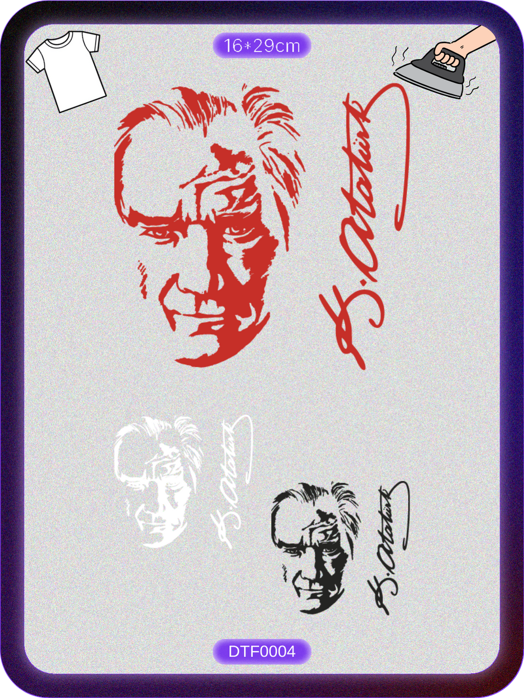 Atatürk 1 DTF Transfer Kağıdı A4 - Ütüyle Yapıştır