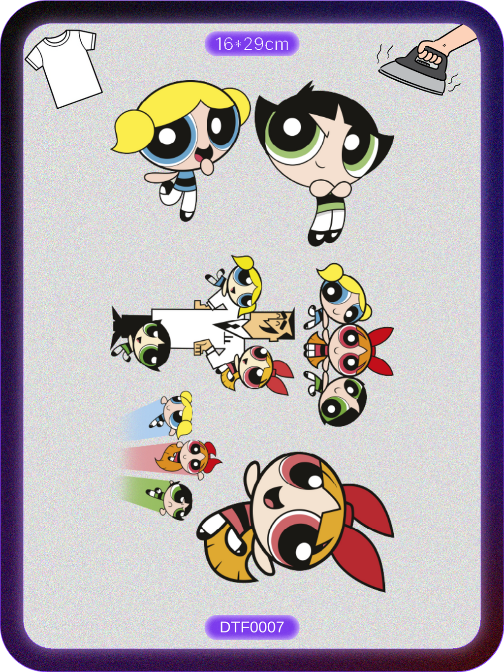 Powerpuff Girls 1 Temalı Baskı - Ütüyle Yapıştır