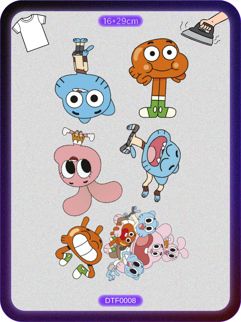 Gumball Temalı Baskı - Ütüyle Yapıştır
