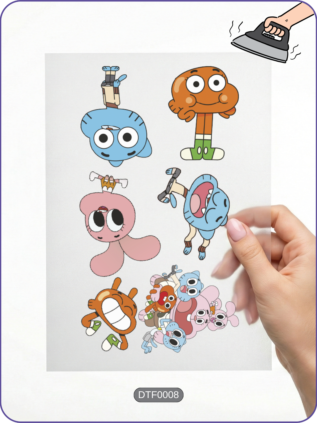 Gumball Temalı Baskı - Ütüyle Yapıştır