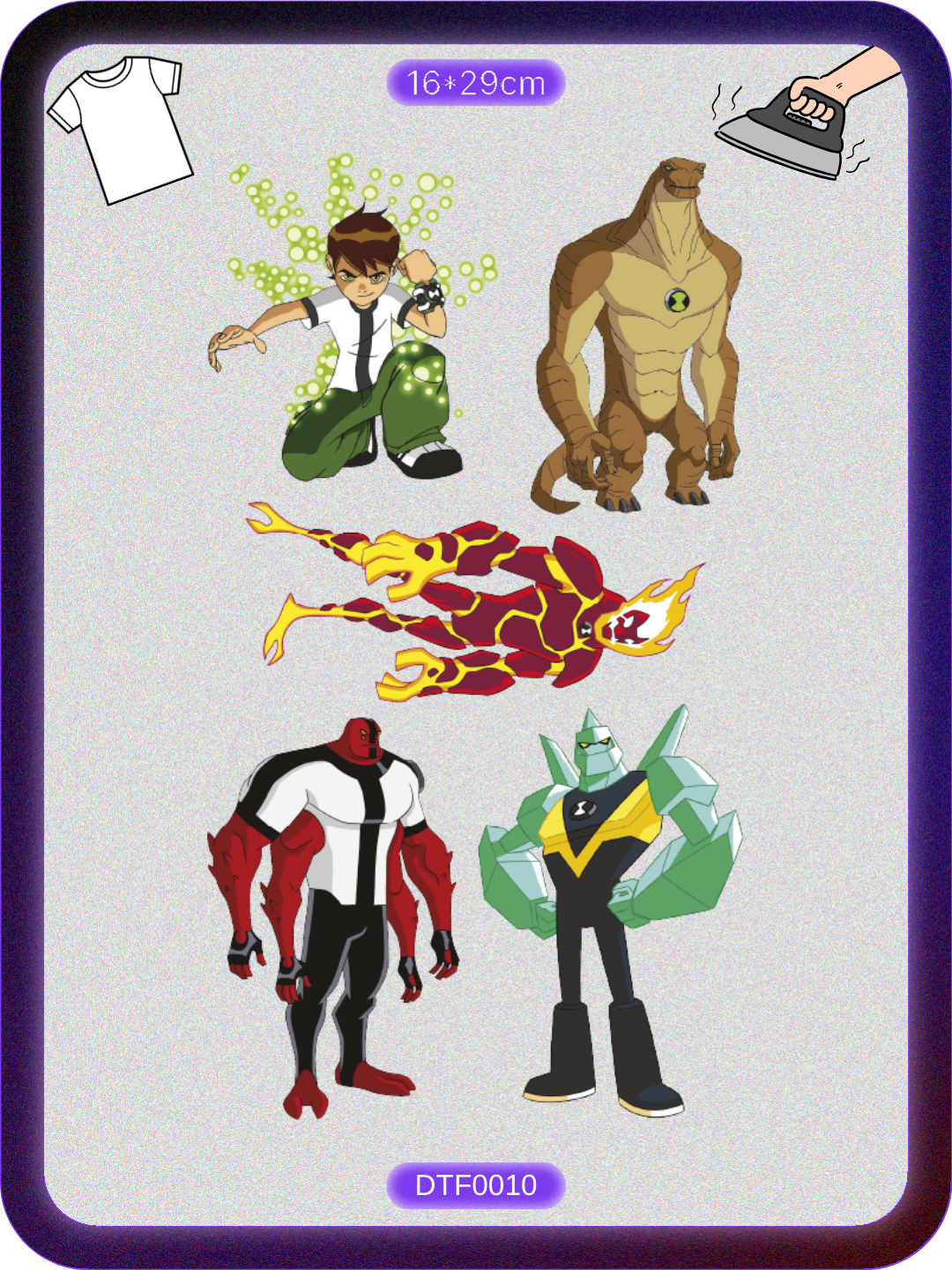 Ben 10 Karakterleri Temalı Baskı - Ütüyle Yapıştır Ürün ana görseli