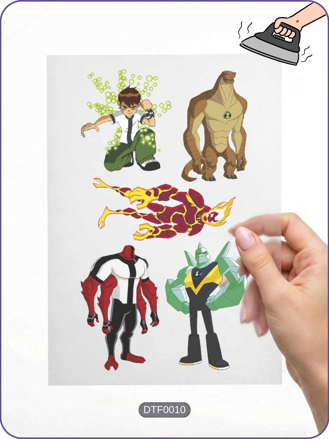 Ben 10 Karakterleri Temalı Baskı - Ütüyle Yapıştır