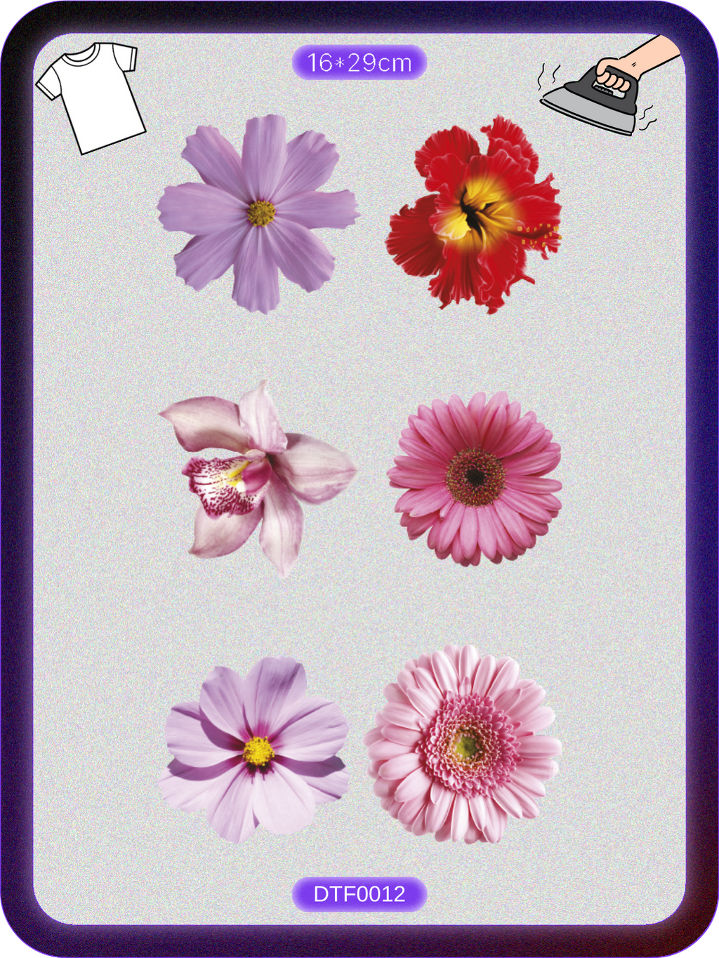 Çiçek Temalı Baskı - Ütüyle Yapıştır