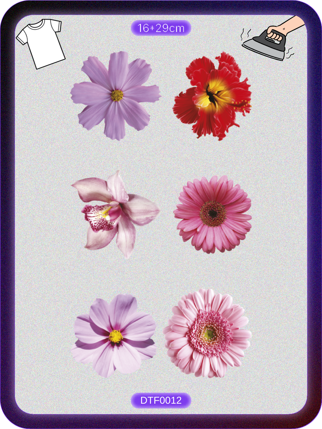 Çiçek Temalı Baskı - Ütüyle Yapıştır