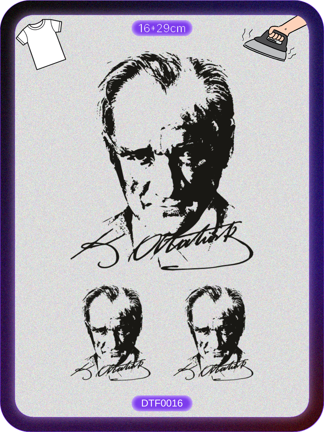 Atatürk 3 DTF Transfer Kağıdı A4 - Ütüyle Yapıştır Ürün ana görseli