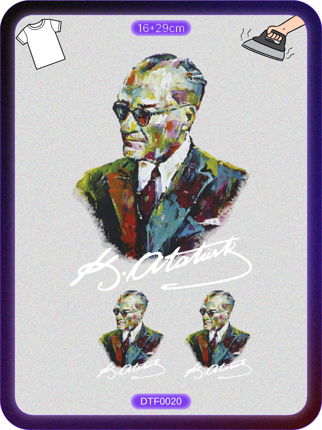 Atatürk 7 DTF Transfer Kağıdı A4 - Ütüyle Yapıştır