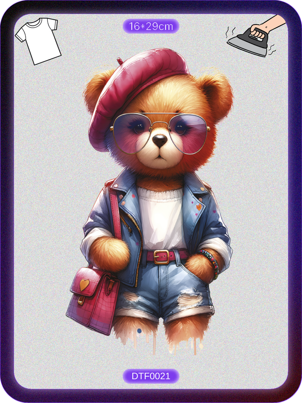 Renkli Ayıcık Teddy Bear Baskı 1 - Ütüyle Yapıştır