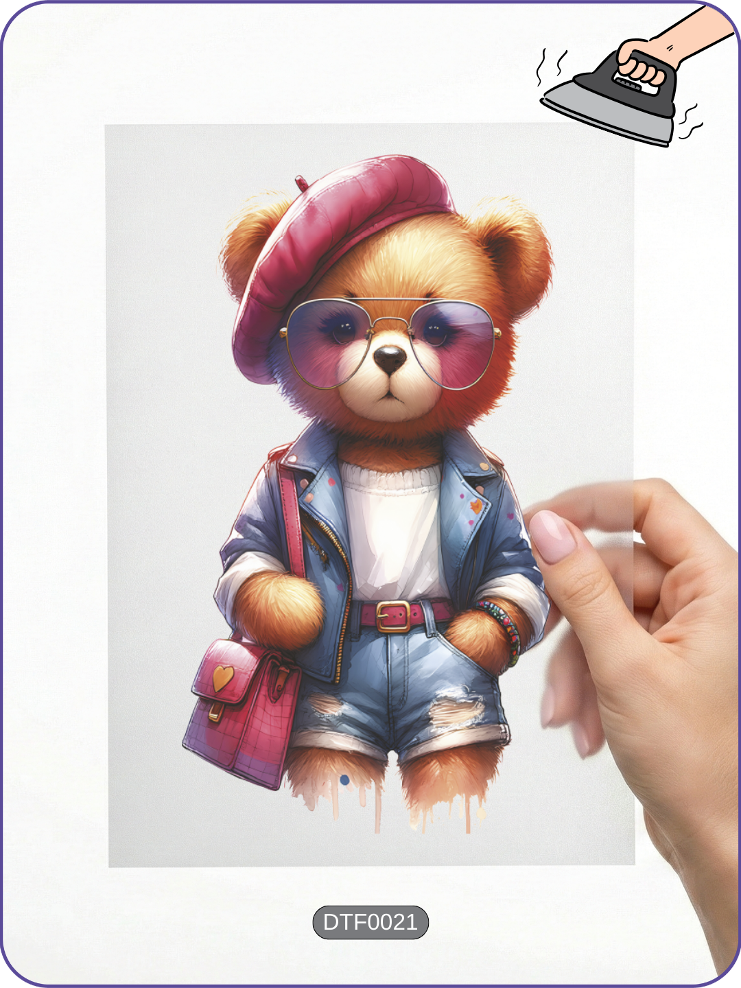 Renkli Ayıcık Teddy Bear Baskı 1 - Ütüyle Yapıştır Ürün ana görseli