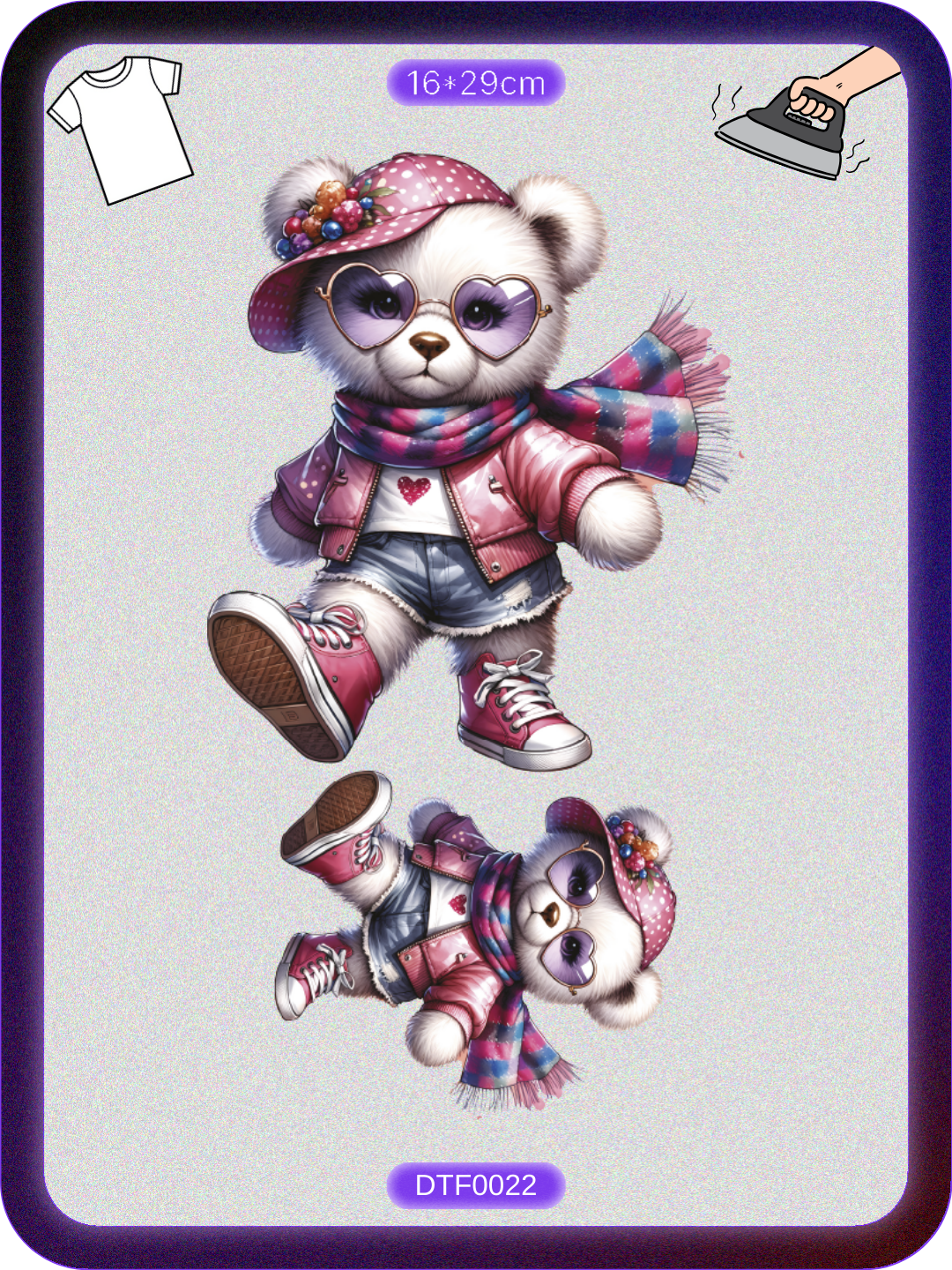 Renkli Ayıcık Teddy Bear Baskı 2 - Ütüyle Yapıştır