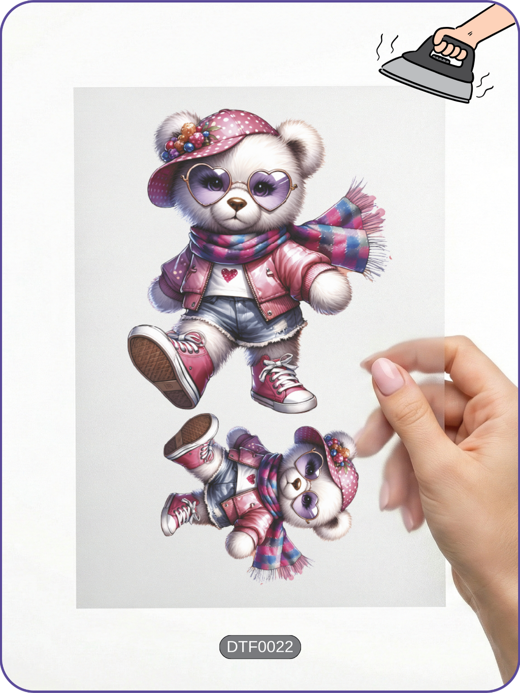 Renkli Ayıcık Teddy Bear Baskı 2 - Ütüyle Yapıştır