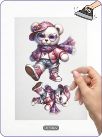 Renkli Ayıcık Teddy Bear Baskı 2 - Ütüyle Yapıştır