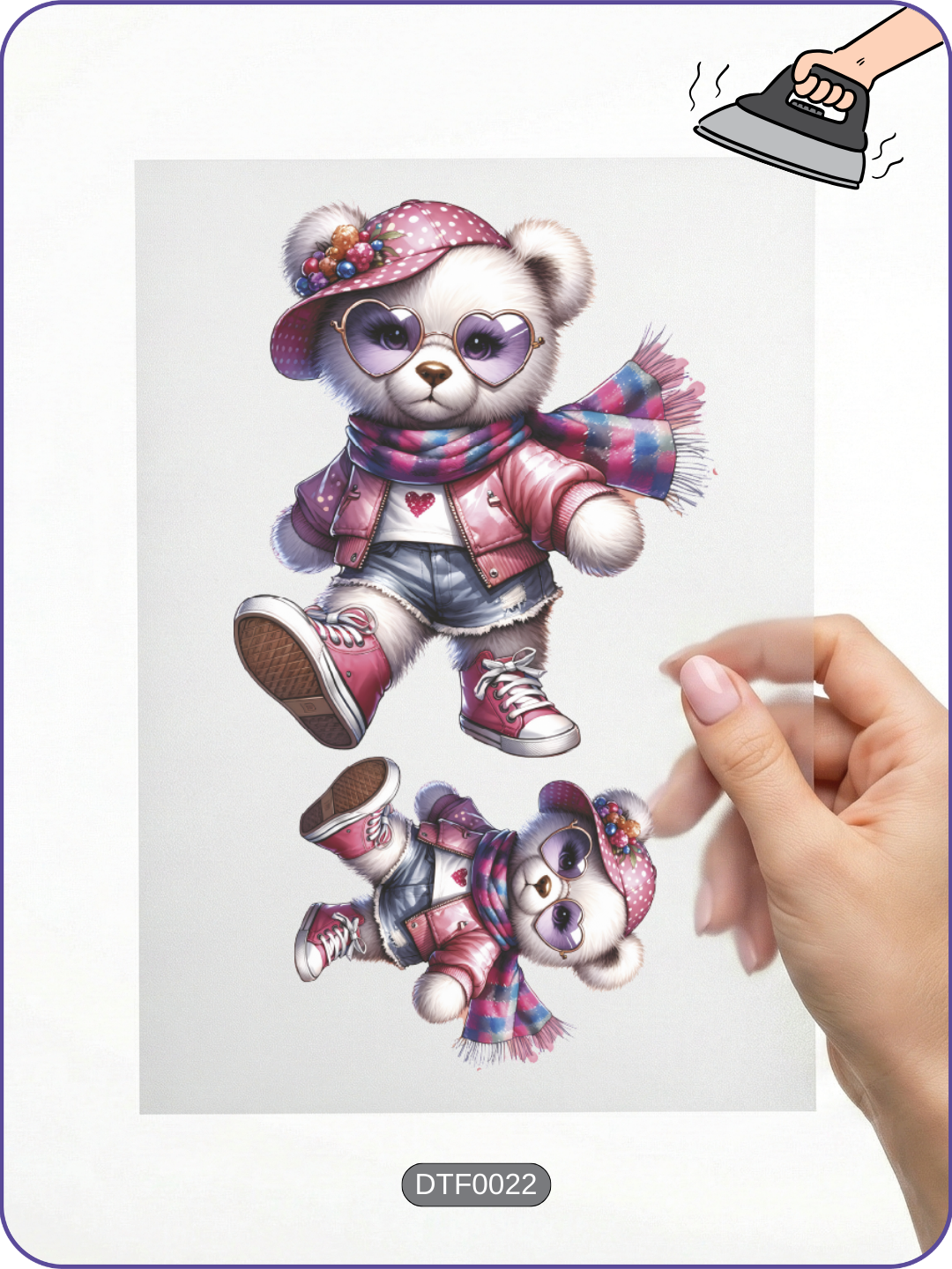 Renkli Ayıcık Teddy Bear Baskı 2 - Ütüyle Yapıştır