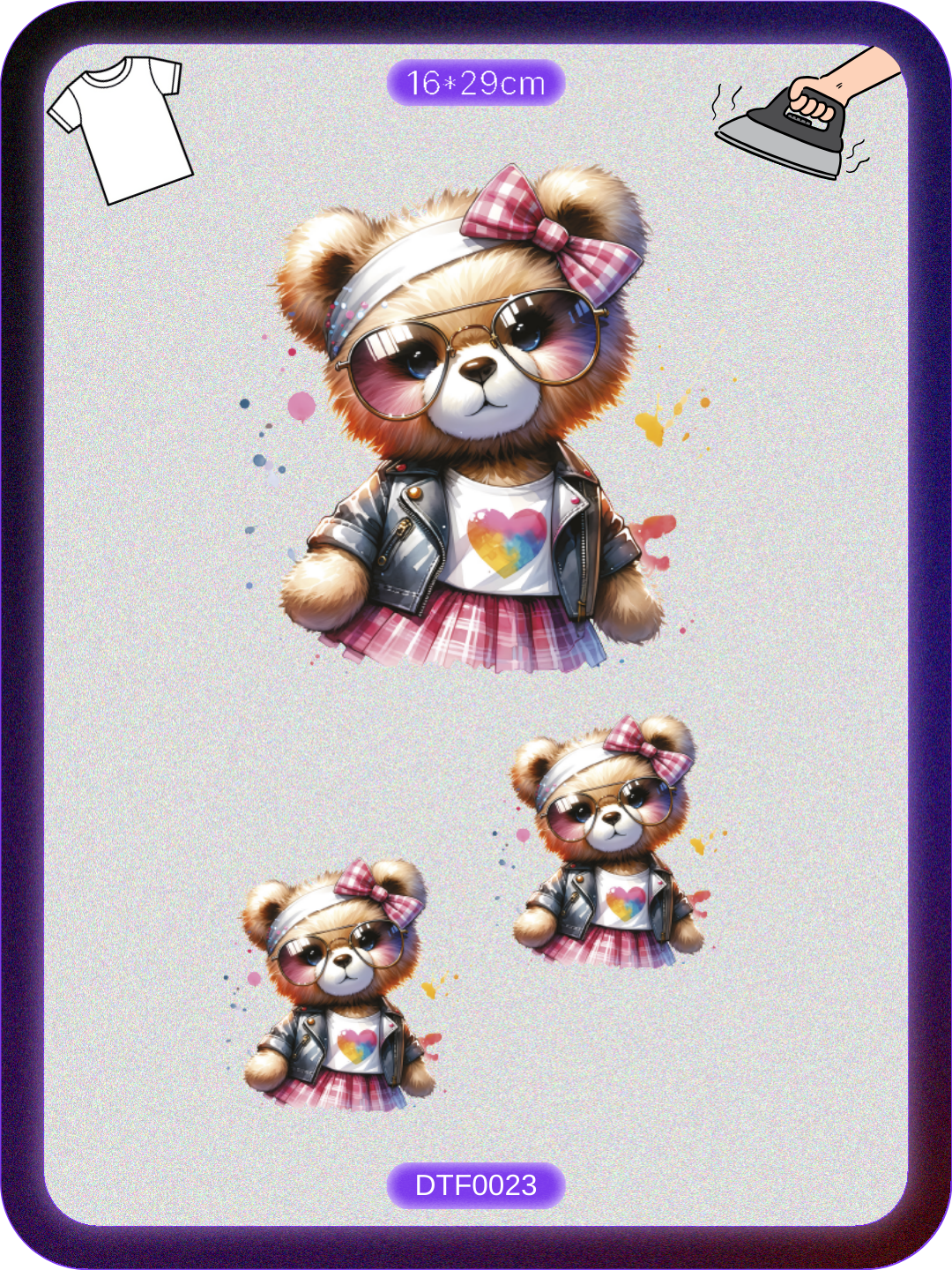 Renkli Ayıcık Teddy Bear Baskı 3 - Ütüyle Yapıştır Main image