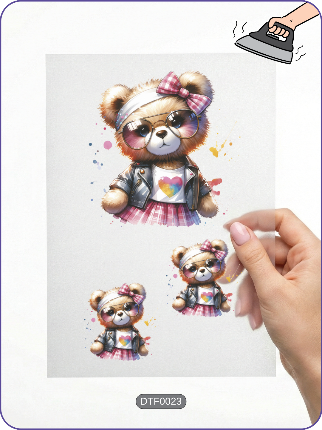 Renkli Ayıcık Teddy Bear Baskı 3 - Ütüyle Yapıştır Ürün ana görseli