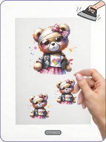 Renkli Ayıcık Teddy Bear Baskı 3 - Ütüyle Yapıştır