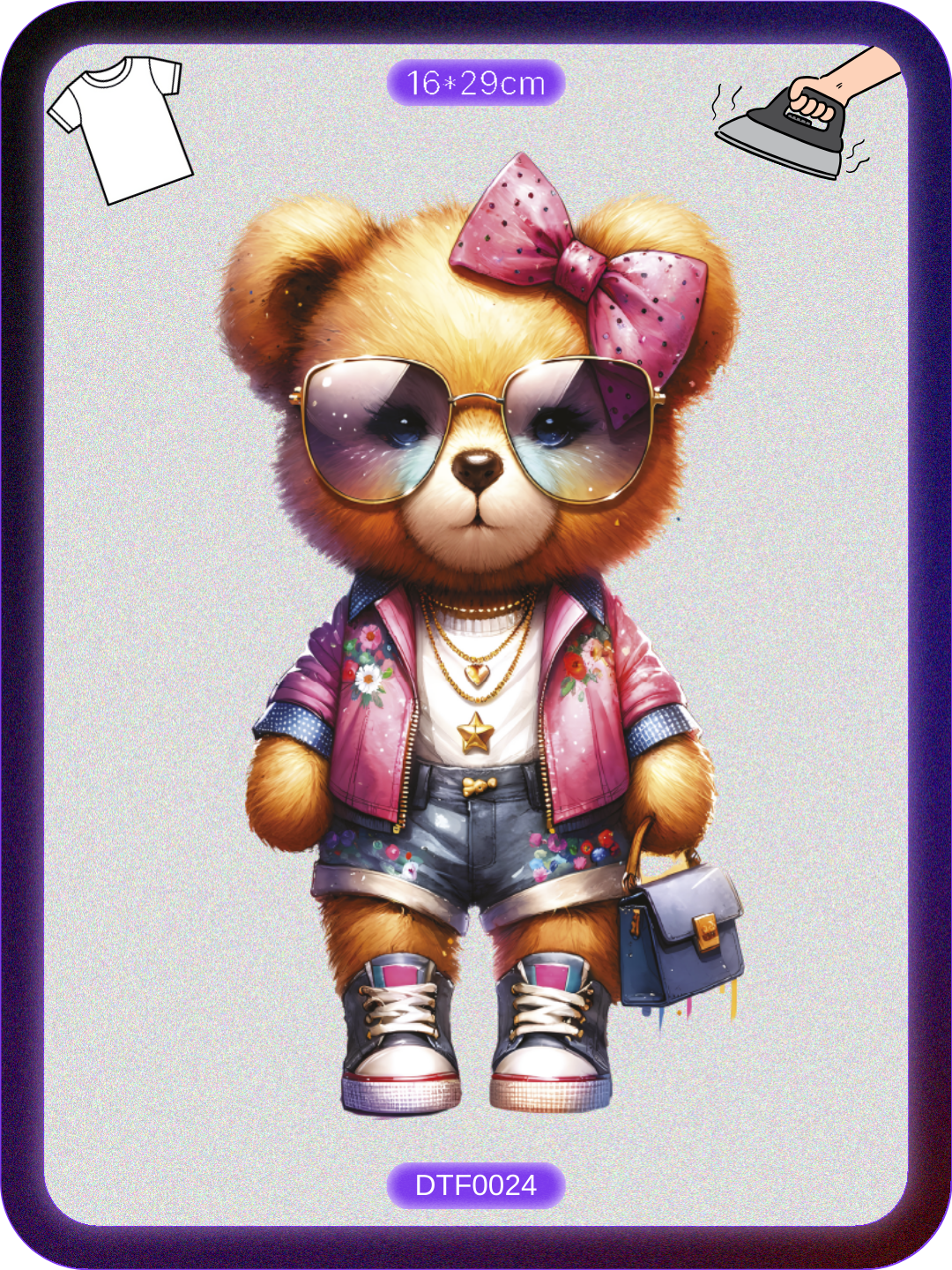 Renkli Ayıcık Teddy Bear Baskı 4 - Ütüyle Yapıştır