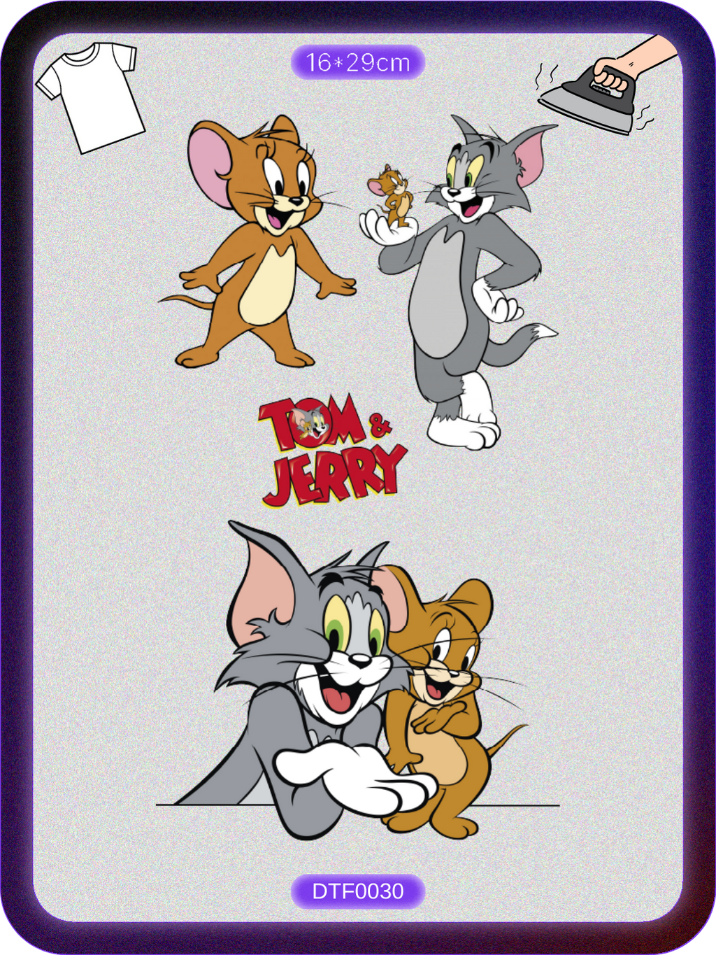 Tom ve Jerry 1 DTF Transfer Kağıdı A4 - Ütüyle Yapıştır