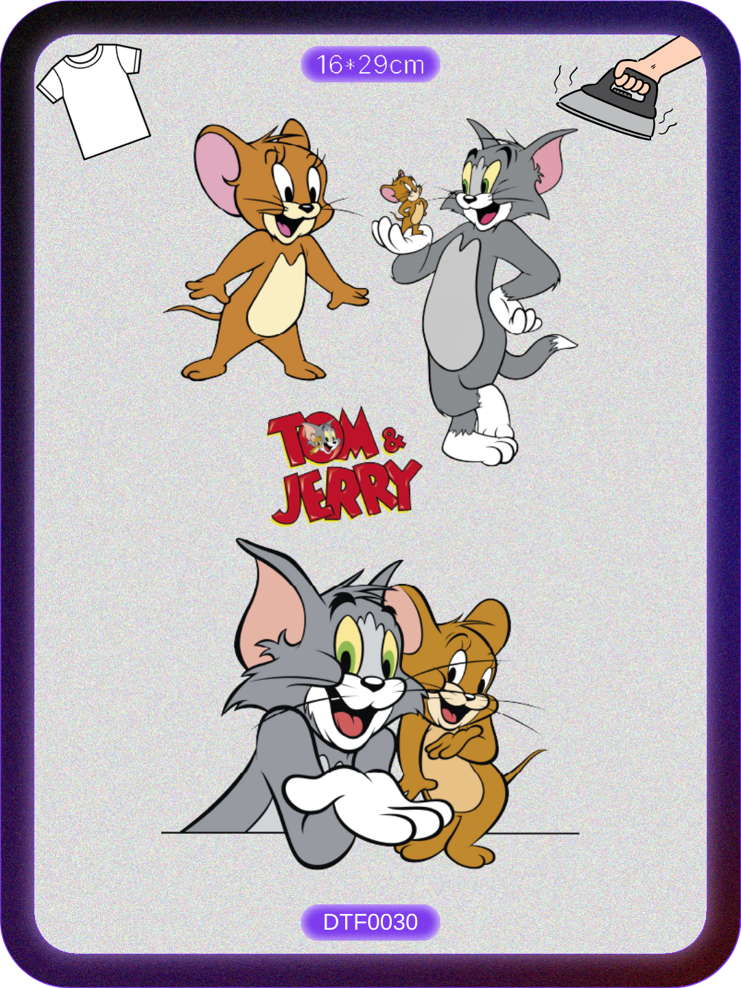 Tom ve Jerry 1 DTF Transfer Kağıdı A4 - Ütüyle Yapıştır