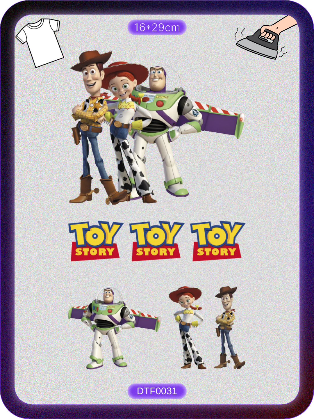 Toy Story 1 DTF Transfer Kağıdı A4 - Ütüyle Yapıştır