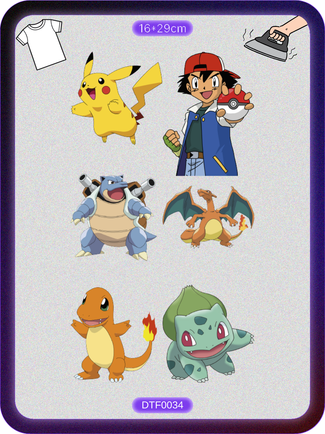 Pokemon Pikachu 1 DTF Transfer Kağıdı A4 - Ütüyle Yapıştır