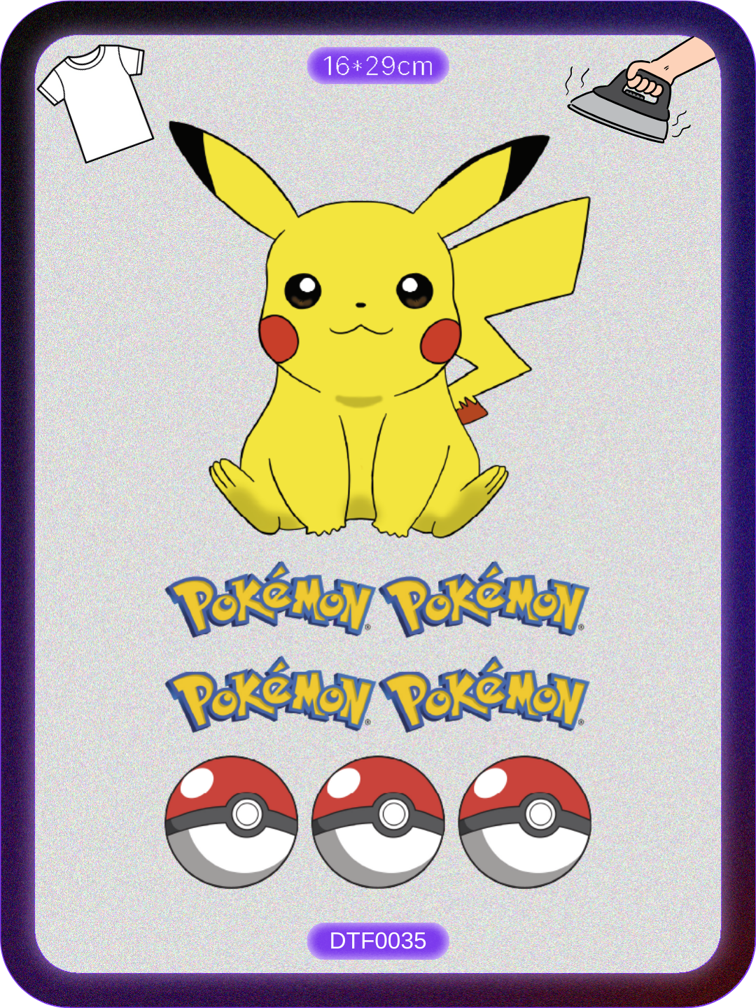 Pokemon Pikachu 2 DTF Transfer Kağıdı A4 - Ütüyle Yapıştır Ürün ana görseli