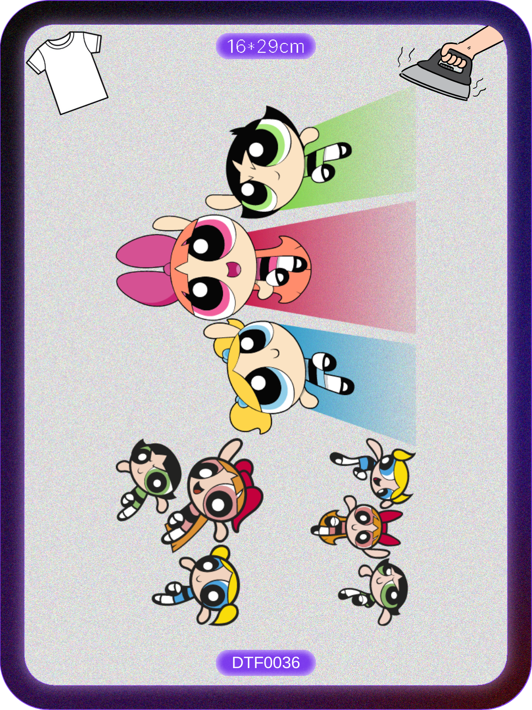 Powerpuff Girls 2 DTF Transfer Kağıdı A4 - Ütüyle Yapıştır Ürün ana görseli