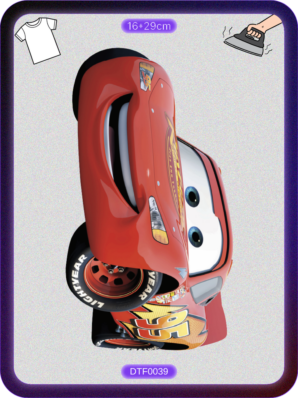 Şimşek McQueen 3 DTF Transfer Kağıdı A4 - Ütüyle Yapıştır